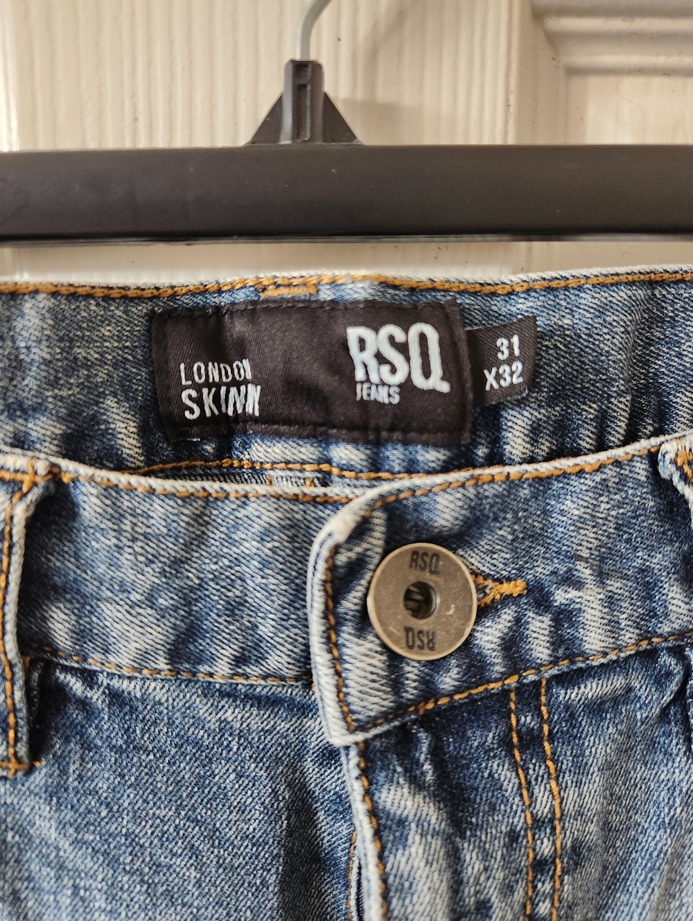 RSQ Men’s Skinny Jeans in Light Blue Wash